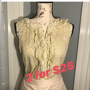 Cute green and white ruffle top